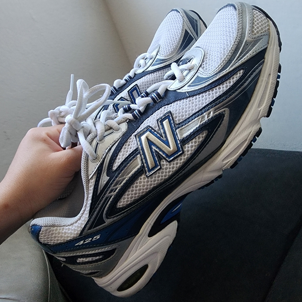 New Balance White and Blue Athletic Shoes